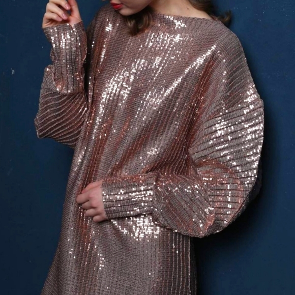 Zara | Dresses | Zara Rose Gold Sequins Dress | Poshmark Zara | Dresses | Zara Rose Gold Sequins Dress | Poshmark
